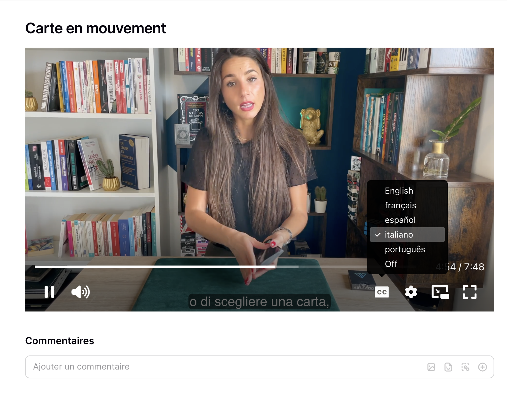 Formation tours de cartes intermédiaires Marine Feral sous-titres disponibles en cinq langues
