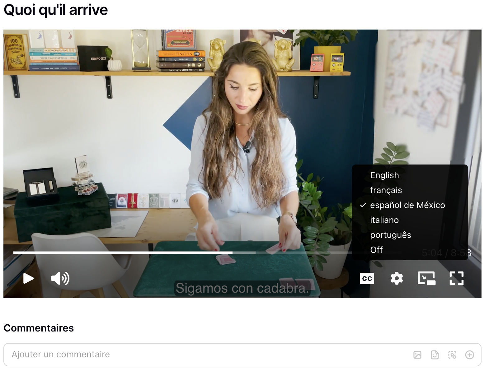 Formation magie Marine Feral sous-titres disponibles en français anglais espagnol portugais et italien